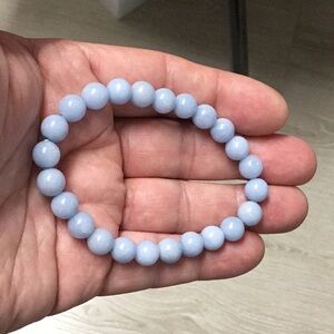 Angelite 8mm Bracelet 7”